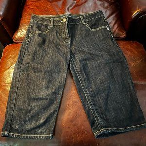 Skater Cropped Black Indigo Jeans